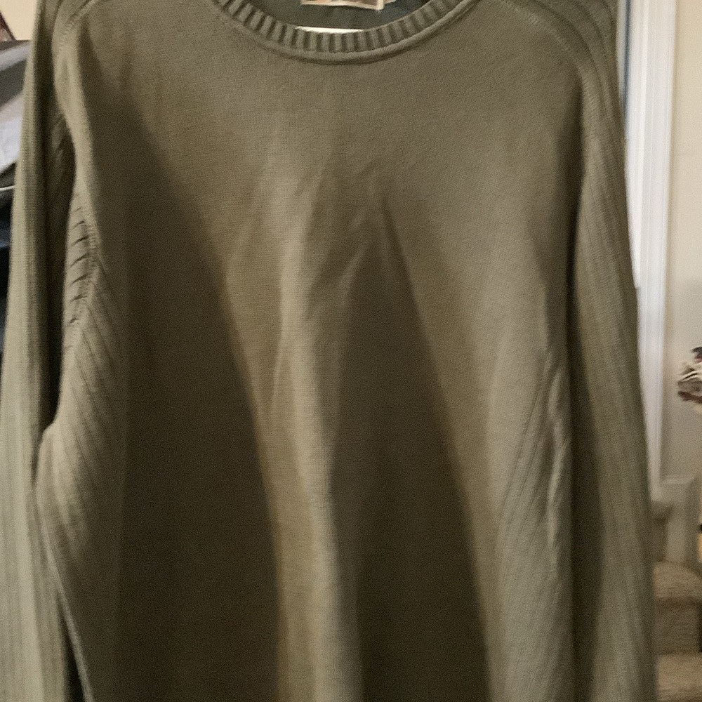 GH Bass Earth Classic Olive Crewneck Sweater for‎ Men, L, oversized